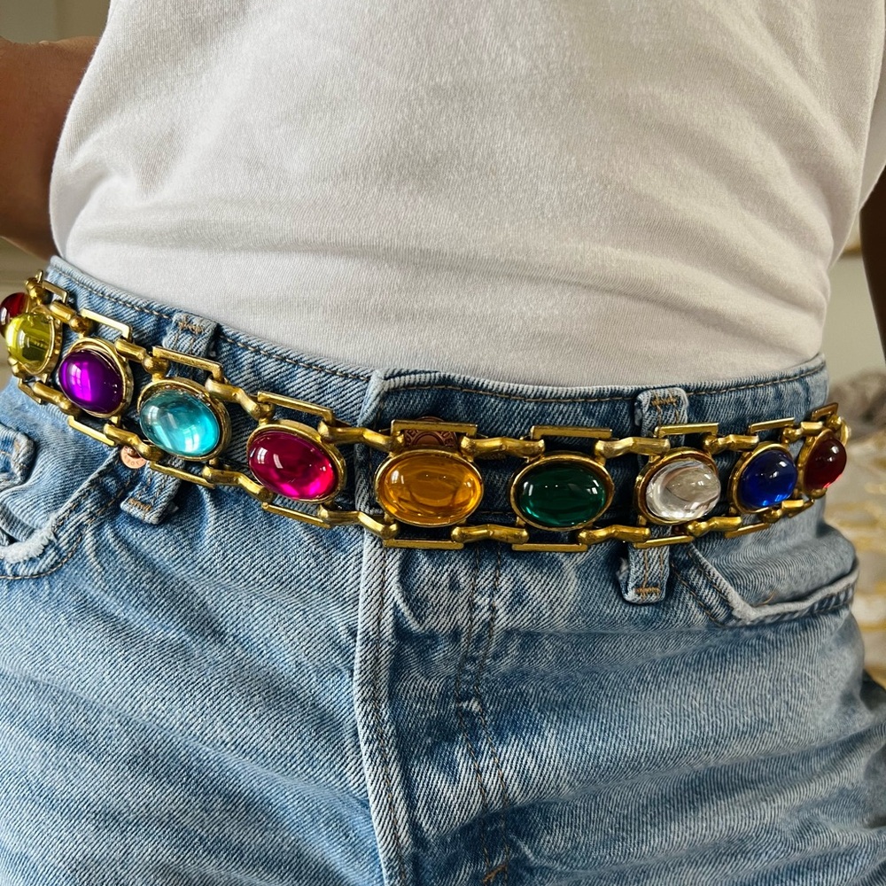 VINTAGE BEJEWELED CHAIN BELT